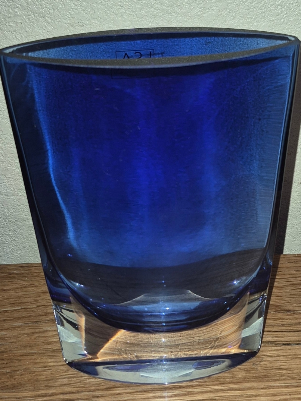 Handcrafted, mouth-blown cobalt blue glass vase from LSA International